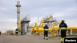 FILE - The Goleniow Gas Compressor Station is seen during the opening of the Baltic Pipe gas pipeline between Norway, Denmark and Poland, in Budno, Poland, Sept. 27, 2022. (Cezary Aszkielowicz/Agencja Wyborcza.pl via Reuters)