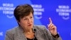 International Monetary Fund Managing Director Kristalina Georgieva attends the 54th annual meeting of the World Economic Forum, in Davos, Switzerland, Jan. 17, 2024. Georgieva warned, Feb. 11, 2024, of a potential wider impact on regional economies of continued conflict in Gaza.
