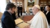 Pope Francis meets Argentine President Javier Milei at the Vatican, Feb. 12, 2024. 