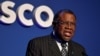 FILE - President of Namibia Hage Gottfried Geingob speaks in Paris, Nov. 12, 2021.