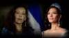 A la izquierda la vicepresidenta nicaragüense Rosario Murillo y a la derecha la Miss Universo Sheynnis Palacios
