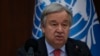 FILE - U.N. Secretary-General Antonio Guterres speaks at a news conference in Baghdad, Iraq, March 1, 2023. 