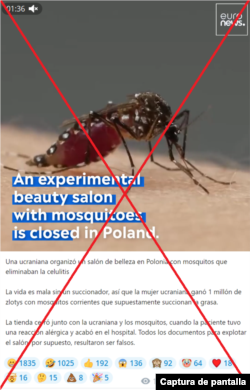 Captura de la desinformación en redes sociales (con traducción).