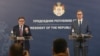 Konferencija za novinare Džejsma O'Brajana sa predsednikom Srbije Alesksandrom Vučićem, nakon razgovora koji su vodili u Predsedništvu Srbije, u Beogradu, 20. aprila 2024. (Foto: FoNet)