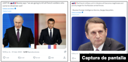 Capturas de publicaciones en X.