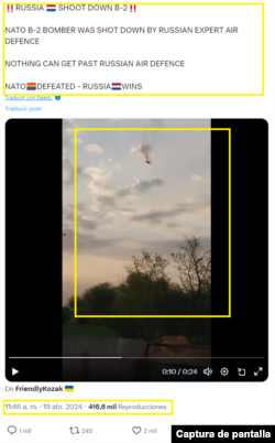 Captura de la publicación en X.