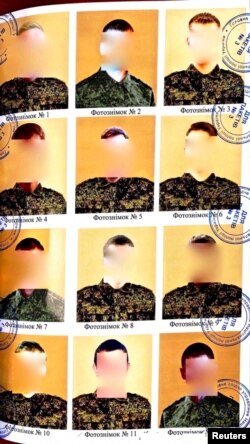 Архівне фото: Сканований документ з переліком російських солдатів підозрюваних у скоєнні сексуального насильства поблизу Києва, Україна, у березні 2022 року. (Генеральна прокуратура України через Reuters; джерело приховало зображення)