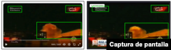 Comparación clip viral (izquierda) con el reportaje de T13 (derecha).