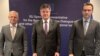 Razgovori delegacija Beograda i Prištine, predvođenih Petrom Petkovićem i Besimom Besljimijem, u Briselu 25. marta 2024, uz posredovanje specijalnog izaslanika za dijalog Miroslava Lajčaka (Foto: X/MiroslavLajcak)