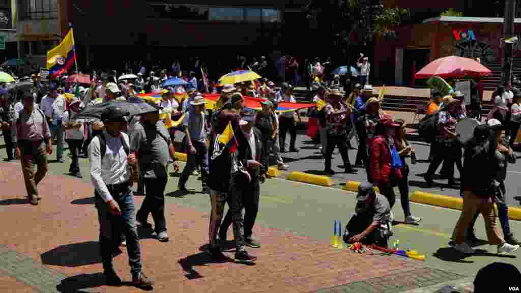 La marcha que fue llamada &#39;Marcha de la mayoría&#39;, fue convocada por el principal partido de oposición, el derechista Centro Democrático.