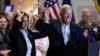 Democratic presidential nominee Vice President Kamala Harris and President Joe Biden arrive at a campaign event at the IBEW Local Union #5 union hall in Pittsburgh, on Labor Day, Sept. 2, 2024.