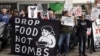 “Comida no bombas”: activistas protestan contra la guerra ante la embajada de EEUU en Israel