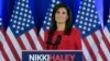 Ứng cử viên tổng thống của đảng Cộng hòa, cựu Đại sứ Liên Hiệp Quốc Nikki Haley phát biểu trong cuộc họp báo ngày 6/3/2024 tại Charleston, bang South Carolina, Hoa Kỳ.