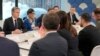 U.S. Secretary of State Antony Blinken, left, meets with Ukrainian President Volodymyr Zelenskyy, right, at the World Economic Forum in Davos, Switzerland, Jan. 16, 2024.