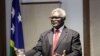 Solomon Islands' Prime Minister Maanasseh Sogavare speaks at a press conference in Honiara on July 17, 2023, after returning home from a seven-day trip to China. 