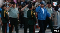 Daniel Ortega en un acto del Ejército de Nicaragua en 2019. Foto Voz de América