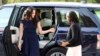 Meghan Markle, left, and her mother, Doria Ragland, arrive at Cliveden House Hotel, in Berkshire, England, May 18, 2018, to spend the night before her wedding to Prince Harry on May 19.