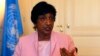 FILE - Then-outgoing U.N. Human Rights Commissioner Navi Pillay talks during an interview to Reuters in her office in Geneva, Aug. 19, 2014. 