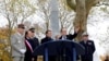 French President Emmanuel Macron attends a ceremony in tribute to French soldiers killed on Aug. 1914 during border battles, in Morhange, Eastern France, Nov. 5, 2018 as part of a World War I commemoration tour. 