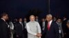 FILE - Maldives' new President Ibrahim Mohamed Solih, center right, receives Indian Prime Minister Narendra Modi at the President's office in Male, Maldives, Nov. 17, 2018. 
