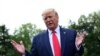 U.S. President Donald Trump speaks to reporters at the White House before departing to Fayetteville, North Carolina in Washington, Sept. 9, 2019.