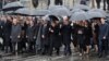 French President Emmanuel Macron, his wife Brigitte, German Chancellor Angela Merkel, Canada's Prime Minister Justin Trudeau, Lithuania's President Dalia Grybauskaite, King Felipe VI of Spain, Denmark's Prime Minister Lars Lokke Rasmussen, European Commis