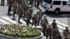 USA, Washington, National Guard members patrol streets surrounding the U.S. Capitol and congressional office buildingsNational Guard members patrol streets surrounding the U.S. Capitol and congressional office buildings