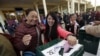 Tibetan exiles cast their votes during the elections for the Tibetan government-in-exile at a polling booth in Dharamsala, India, March 20, 2016. 
