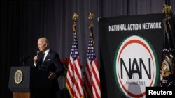 El presidente de Estados Unidos, Joe Biden, pronuncia un discurso en el desayuno anual de la Red de Acción Nacional en Washington, el Día de Martin Luther King Jr. el 16 de enero de 2023.