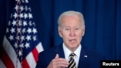 El presidente de Joe Biden ofrece declaraciones a la prensa desde la Casa Blanca sobre los datos de empleo en EEUU referentes al mes de mayo, el 3 de junio de 2022.