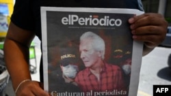 Primera plana de El Periódico de Guatemala anuncia el arresto de su director, José Rubén Zamora, por presunto lavado de dinero el 30 de junio de 2022.