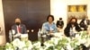 Carlos Burity da Silva, juiz-conselheiro do TC (esq), Laurinda Cardoso, presidente, (cen), e Guilhermina Prata, juiza-conselheira (dir)
