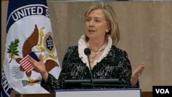 La secretaria de Estado, Hillary Clinton, también se refirió a los cambios que se están produciendo en distintas partes del mundo.