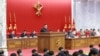 북한 김정은 국무위원장이 15일 평양에서 열린 노동당 중앙위원회 제8기 제3차 전원회의에서 발언했다.
