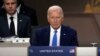 El presidente Joe Biden se sienta mientras el secretario de Estado Antony Blinken, a la izquierda, observa durante la tercera sesión de trabajo de la Cumbre de la OTAN en Washington, el jueves 11 de julio de 2024.
