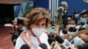 Cristiana Chamorro, cuando fue llamada el 20 de mayo de 2021 al Ministerio del Interior de Nicaragua y luego puesta bajo detención por supuestos delitos financieros relacionados con la Fundación Violeta Barrios de Chamorro.