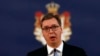 Predsednik Srbije Aleksandar Vučić na konferenciji za štampu u Beogradu, nakon ubistva lidera Srpske liste SDP Olivera Ivanovića u severnom delu Kosovske Mitrovice, 16. januara 2018.