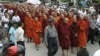 Burma's Buddhist monks stage a rally to protest against minority Rohingya Muslims in Mandalay, central Burma, September 2, 2012. 