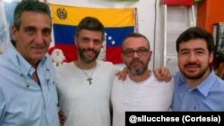 Enzo Scarano, Leopoldo López, Salvatore Lucchese y el exalcalde de San Cristobal, Daniel Ceballos.