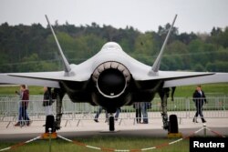 FILE - A Lockheed Martin F-35 aircraft is seen at the ILA Air Show in Berlin, Germany, April 25, 2018.