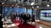 U.S. Secretary of State Mike Pompeo, center, arrives for a meeting of the US and the E3 at the Europa building, May 13, 2019. 