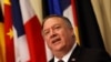 Secretary of State Mike Pompeo speaks to reporters at the United Nations, Aug. 20, 2020.