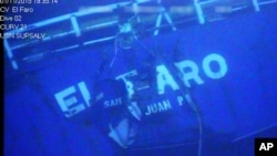 Imagen del carguero El Faro tomada de un video publicado por la Junta Nacional de Seguridad en el Transporte en abril de 2016.