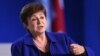 La directora del FMI, Kristalina Georgieva, participa en un panel de discusión durante la Cumbre del Clima COP26, el 3 de noviembre de 2021 en Glasgow.