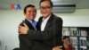 Kem Sokha and Sam Rainsy in Manila. 