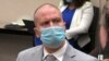 USA, Mineapolis, Former Minneapolis police officer Derek Chauvin listens to the judge announce his sentence of twenty two and a half years in prison for the murder of George Floyd