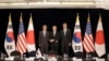 South Korea's Special Representative for Korean Peninsula Peace and Security Affairs Hwang Joon-kook, center, U.S. State Department’s Special Representative for North Korea Policy Sung Kim, right, and Japanese Foreign Ministry’s Director-General for Asian