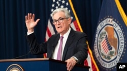 El jefe de la Reserva Federal de EEUU, Jerome Powell, durante una rueda de prensa en la sede de la institución, en Washington DC, el 27 de julio de 2022.