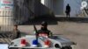 FILE - A paramilitary soldier stands guard outside a court building in Islamabad, Pakistan, Jan. 2, 2014.