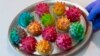 Master confectioner Torsten Roth presents his so called 'Corona Antibody Pralines' in the Roth Backery in Erfurt, central Germany.